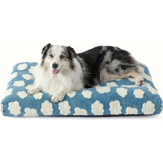 Cozy washable dog bed mat with spine support.
