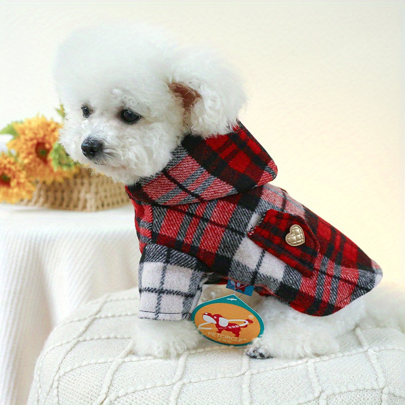 Christmas Plaid Dog Washable Hooddie