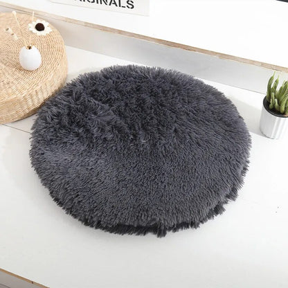 Plush Cat Beds for Cats & Small Dogs Soft Round and Colorful Pet Mats Black