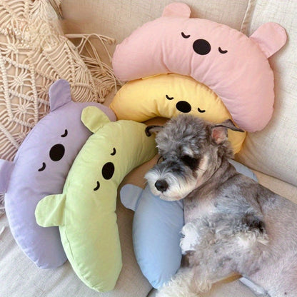 Close-up of plush material of dog pillow.
