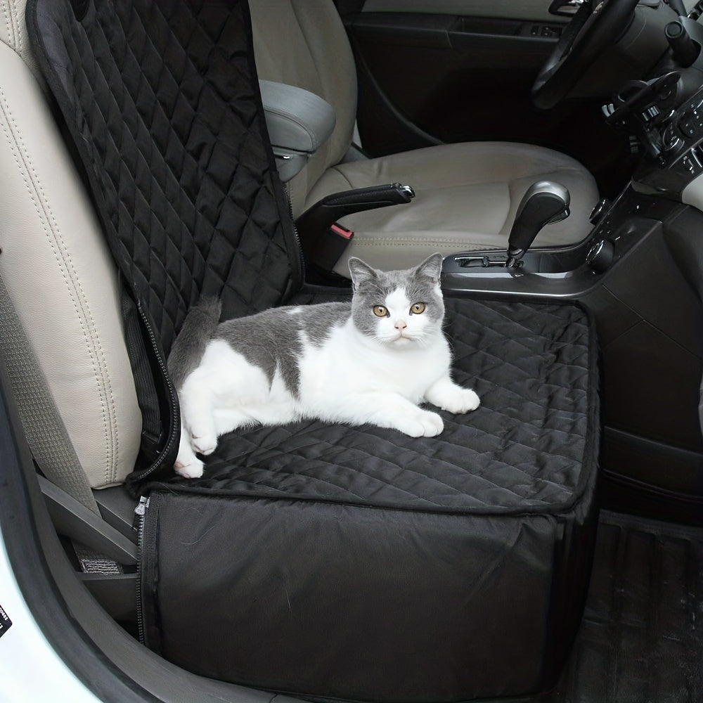 Heavy-duty dog seat cover, waterproof and non-slip, perfect for car journeys