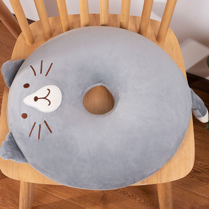 Memory foam seat cushion with a whimsical cat design