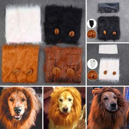 Cozy Winter Lion Dog Wig Costume Pet Cosplay for Holiday Parties