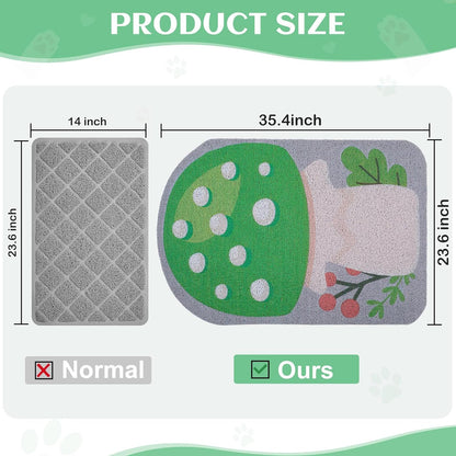 product size of Mushroom-inspired cat litter mat