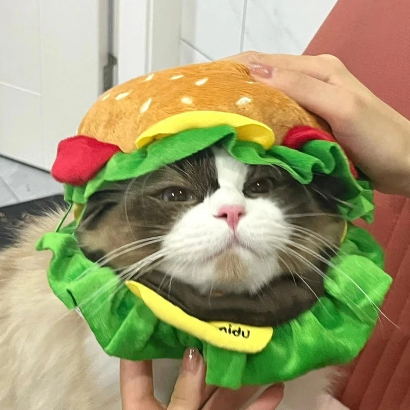 Fun Furry Fields Hamburger Cat Small Dog Hat