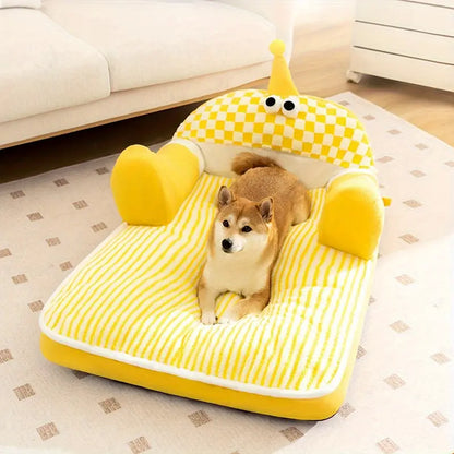 Cartoon Big-Eye pet sofa bed for cats and dogs.
