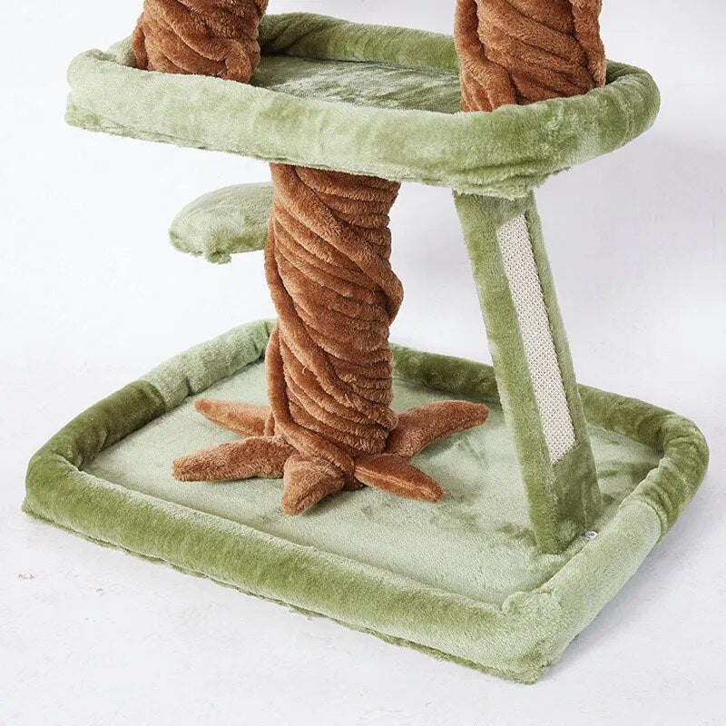 Multi-Layer Cat Tree Toy Condo with Hammock and Climbing Tower