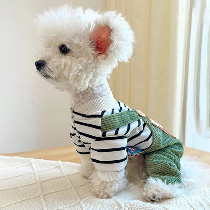 Dog apparel: Side view of the chic jumpsuit for pets