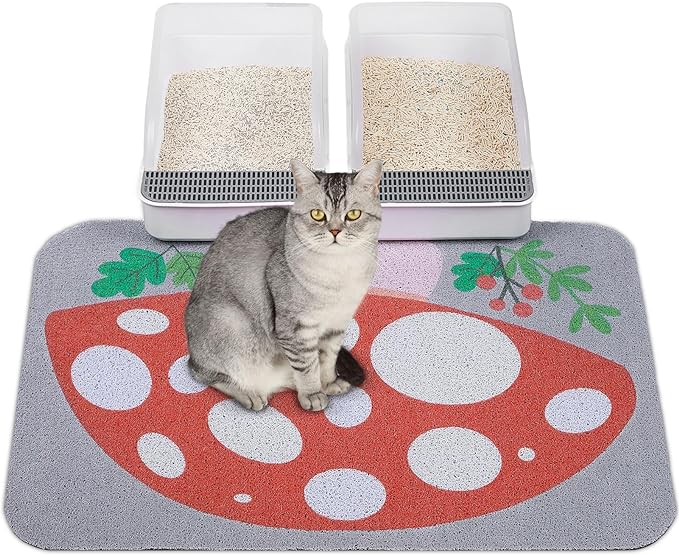 Eco-friendly mushroom-themed cat litter mat