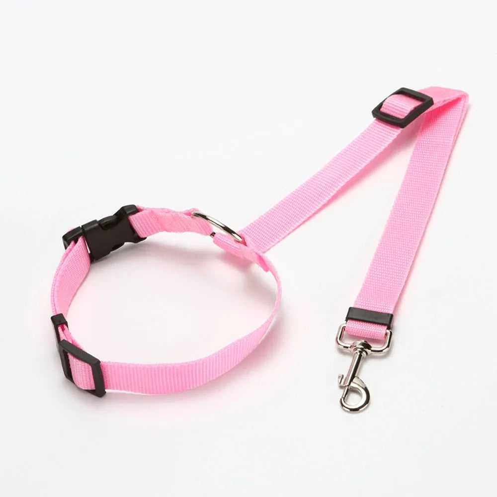 pink dog seat belt