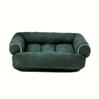 Soft, Washable Suede Dog Couch in Green Color