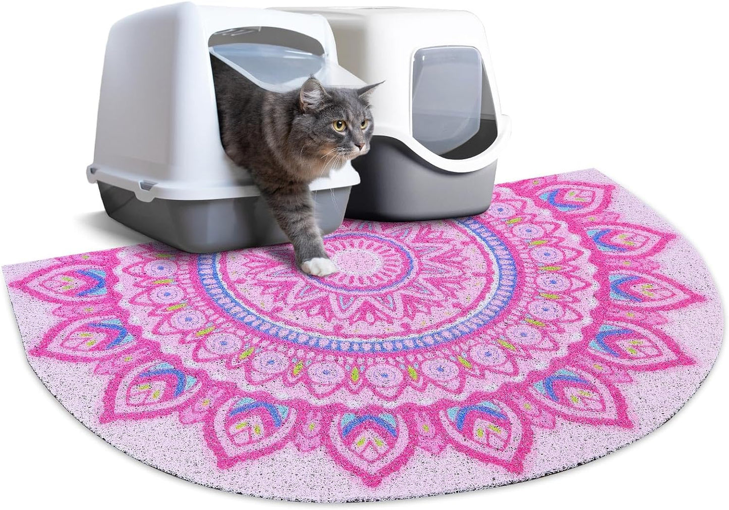 Innovative large cat litter mat designed to prevent litter scatter