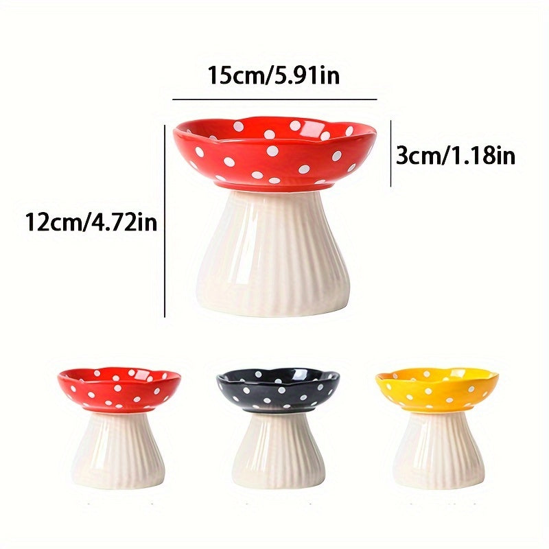 product dimensions of Mushroom Cat Bowl