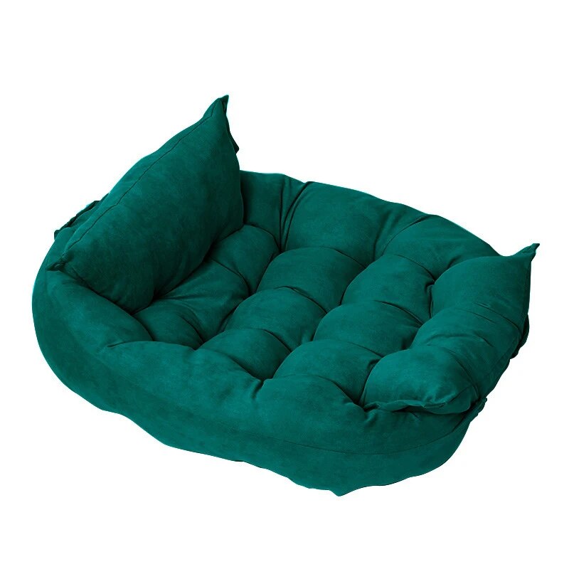 2 in 1 Adjustable Washable Flat Dog Bed or Raised Sofa Green