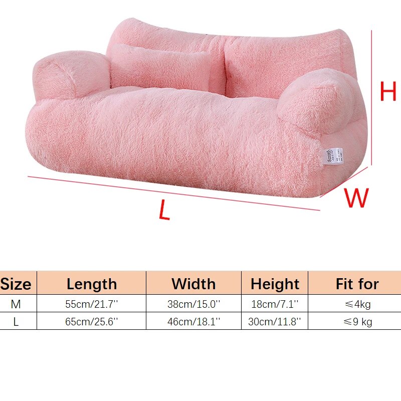 Product Size of Luxury Pet Sofa Washable Bed for Cats & Dogs