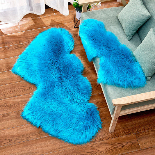 Double Heart Long Plush Carpet for Soft & Fluffy Living Room & Bedroom Mat