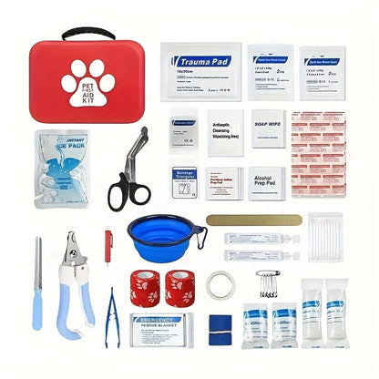 Pet First Aid Kit - Emergency Supplies for Cats & Dogs