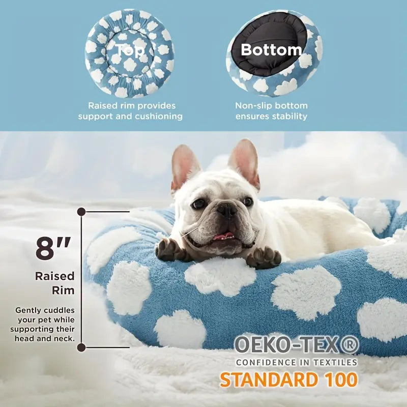 Durable, machine washable cloud dog bed for easy maintenance.
