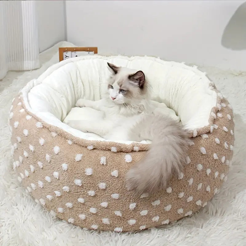 Modern flower pattern pet bed for small dogs.