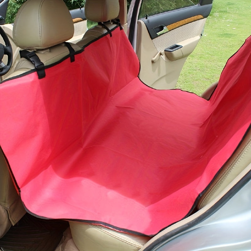 Easy installation of dog hammock car seat cover in red color