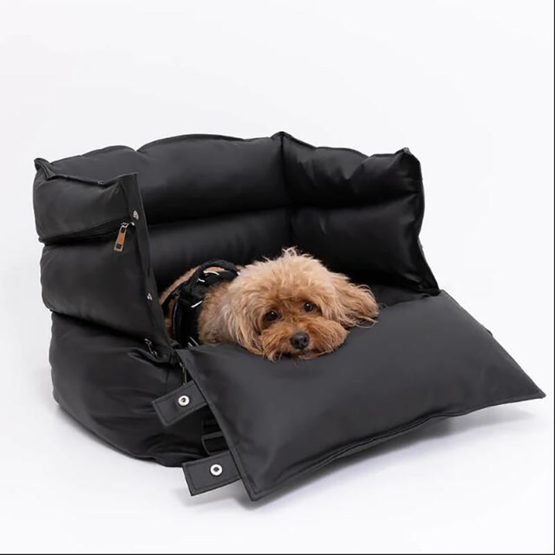 Elegant leather dog car seat