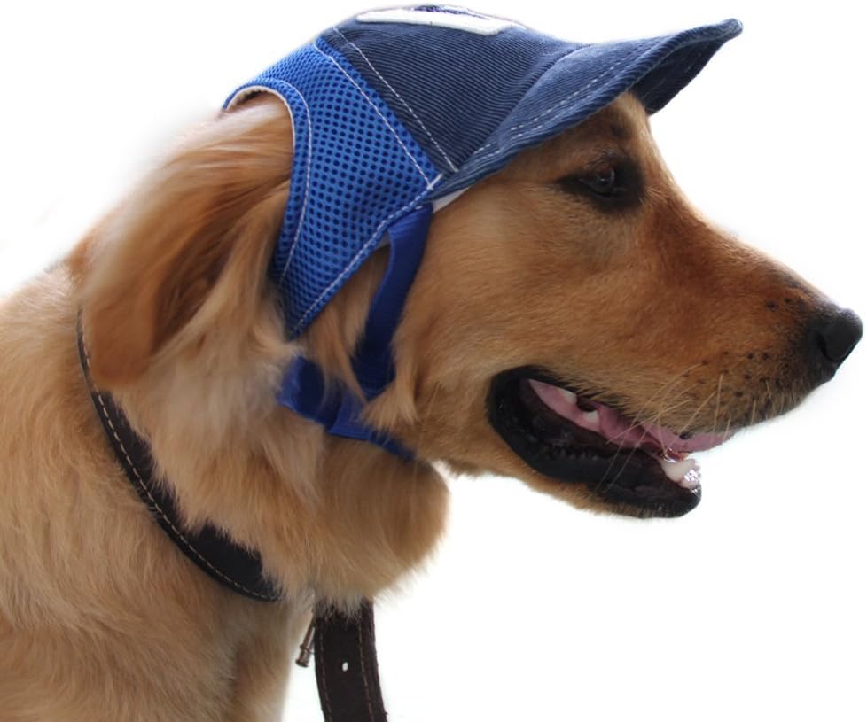 Dog Sunscreen Hat with Ear Holes - Adjustable Baseball Cap for Small & Medium Dogs