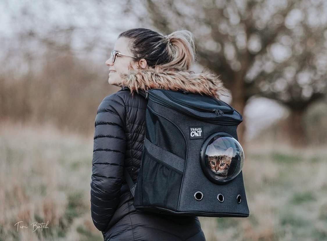 Premium Airline-Approved Cat Backpack Carrier with Space Capsule Bubble