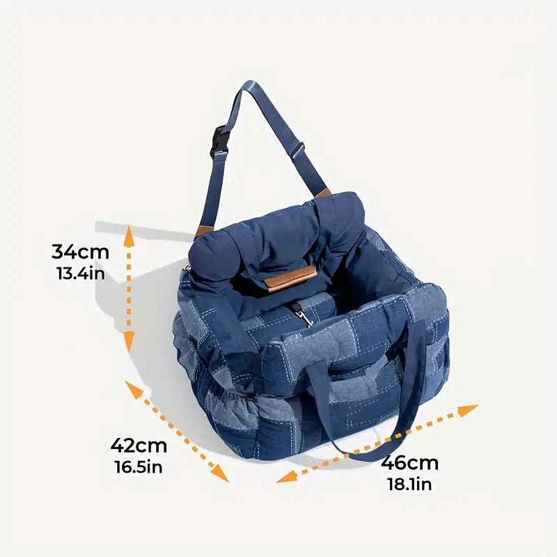 Pet Travel Safety Bolster Dog Car Seat Bed