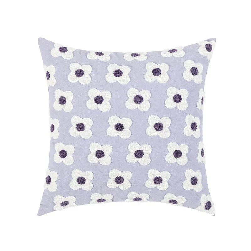 Stylish Floral Cushion Cover for Sofa & Bed Decor - Embroidered Pillow Case