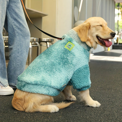 Dog wearing Cozy Lamb’s Fleece Dog Sweater for winter warmth