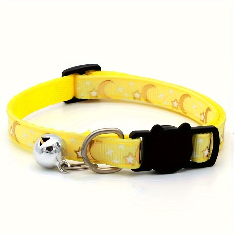 Yellow pet collar with bell