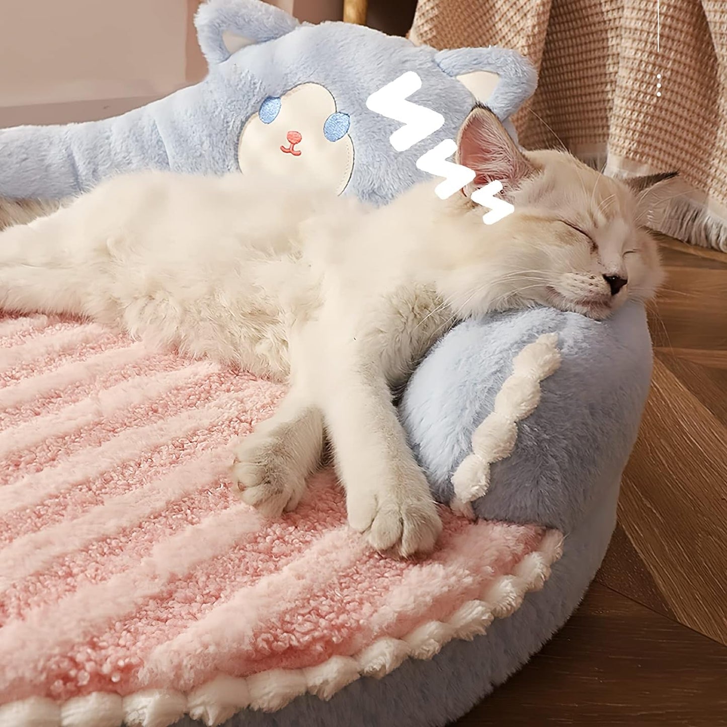 Ultra-soft Baby Bear Round Cat Bed, ideal for small pets needing extra support.