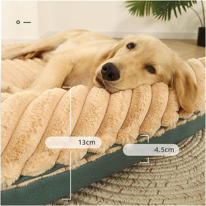 Washable Orthopedic Medium Large Rectangle Dog / Cat Bed with L Shaped Pillow Support