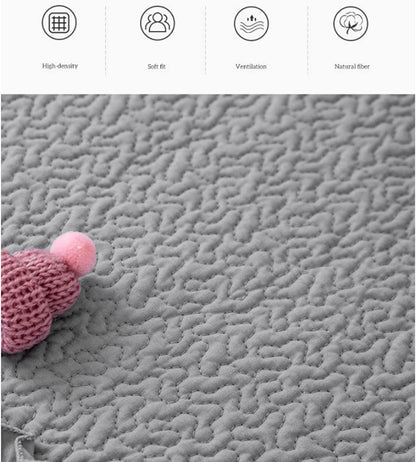 Stain Resistant Washable Non Slip Pom Pom Beanie Trim Cute Cotton Couch Protector