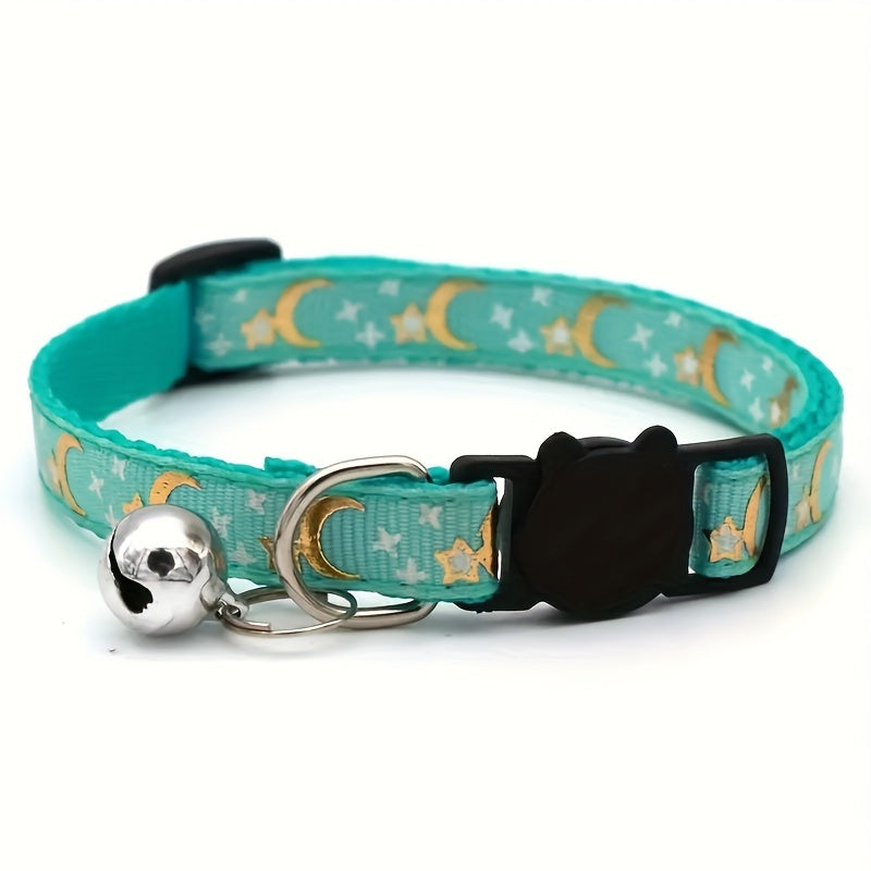 Green pet collar with bell