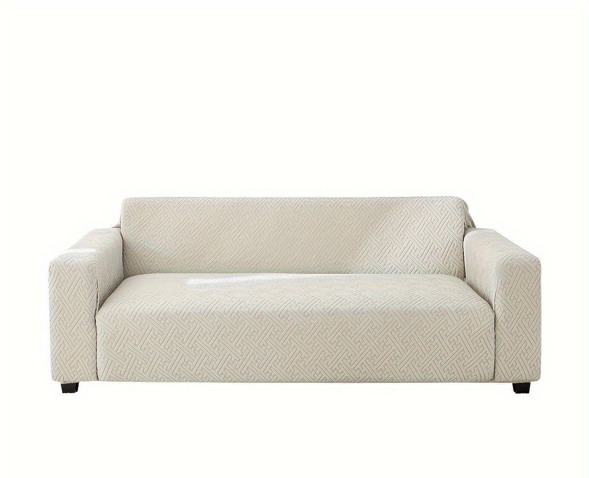 3 seater elastic sofa cover in light grey color