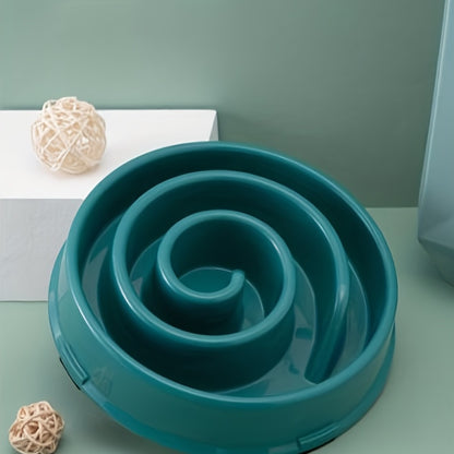 Close-up of Smart Puzzle Slow Feeder  Bowl in Green Color