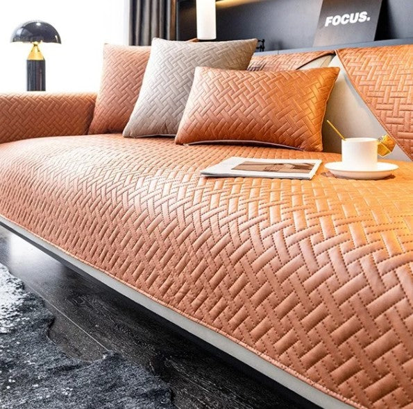 Water-Repellent & Non-Slip Sofa Cover in Orange Color