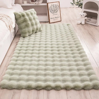 Faux Rabbit Hair Fluffy Rug - Anti-slip Washable Living Room & Bedroom Carpet