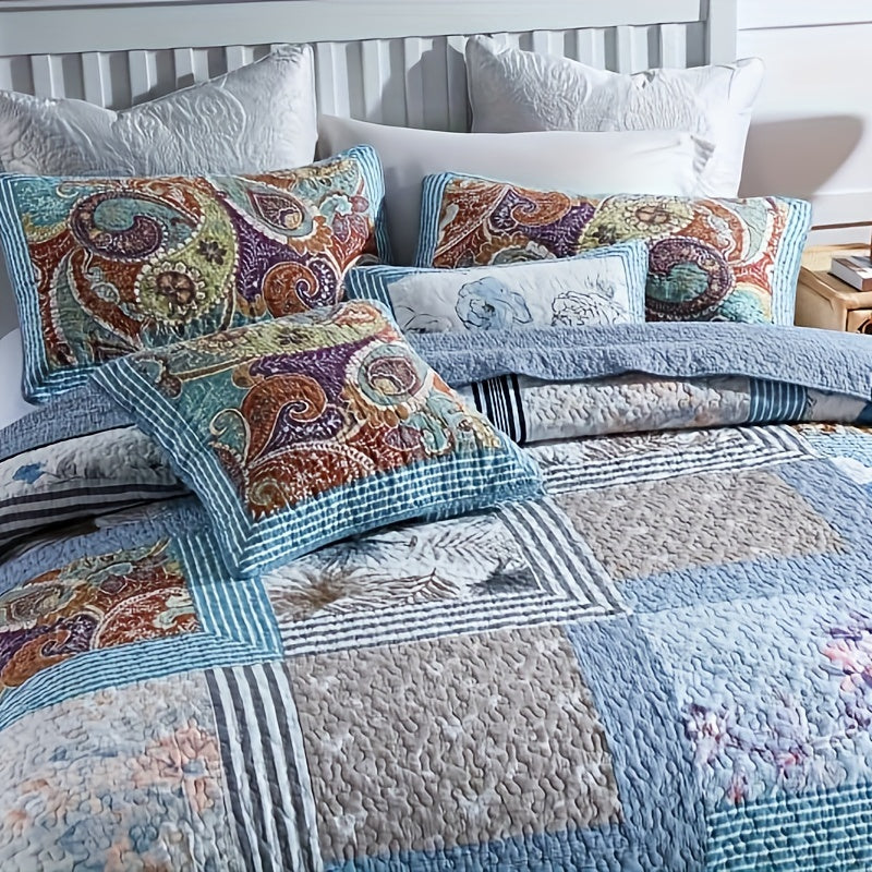 Soft cotton paisley bedspread set