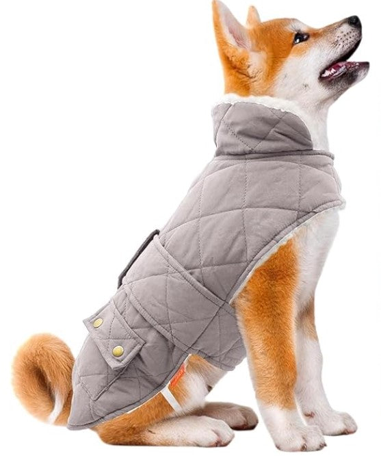 Warm Dog Jacket in Light Grey Color