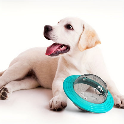 A white dog using the IQ Treat Ball: Slow Feeder & Puzzle Toy 