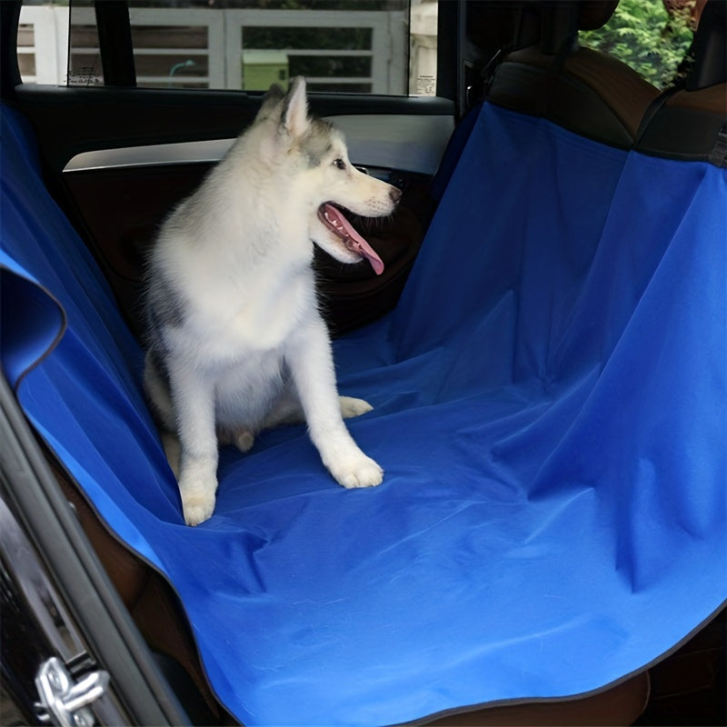 Waterproof Dog Car Seat Cover protecting against spills in blue color