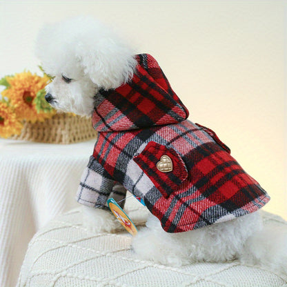 Christmas Plaid Dog Washable Hooddie