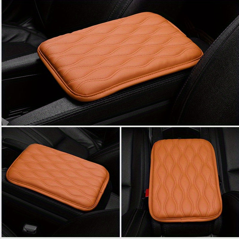 Durable center console cover shielding against pet scratches in your car interior in Brown color