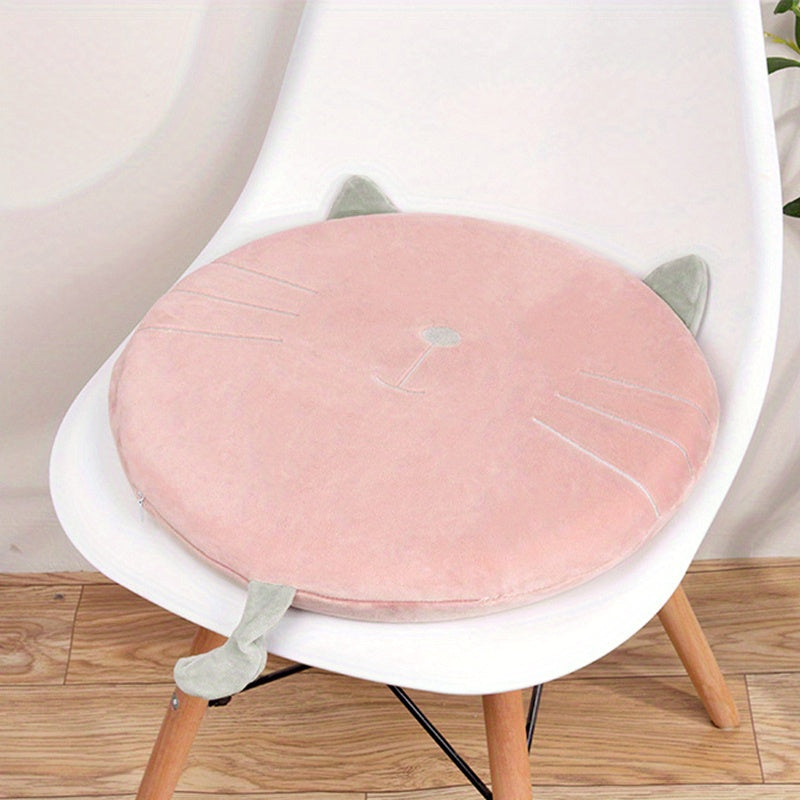 Cat-themed memory foam cushion in pink color