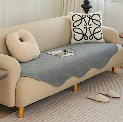 Irregular Shaped Luxury Sofa Cover in Grey Color