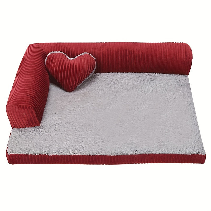 Soft and durable double-sided corduroy pet sofa bed