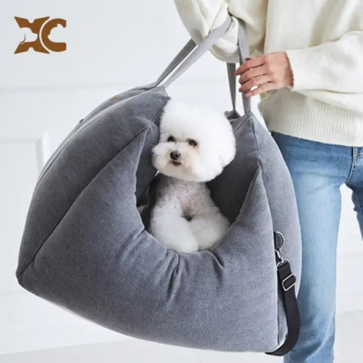 Soft Linen Cotton Blend Washable Travel Pet Carrier