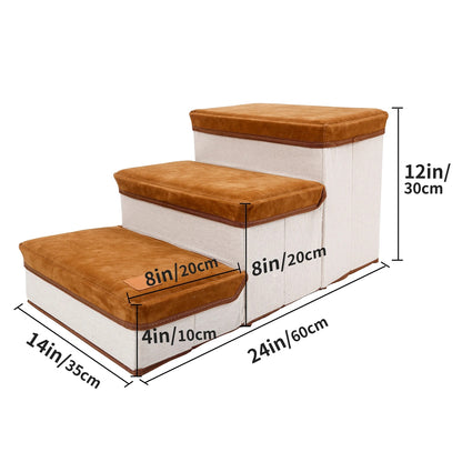 Foldable Dog Bed Couch Stairs Non Slip with Storage for Small, Frail or Injured Dogs